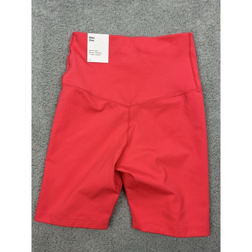 Nike One Womens Size XS Tight Fit High Rise 7" Length Shorts Pink DV9022-648 - Picture 5 of 7